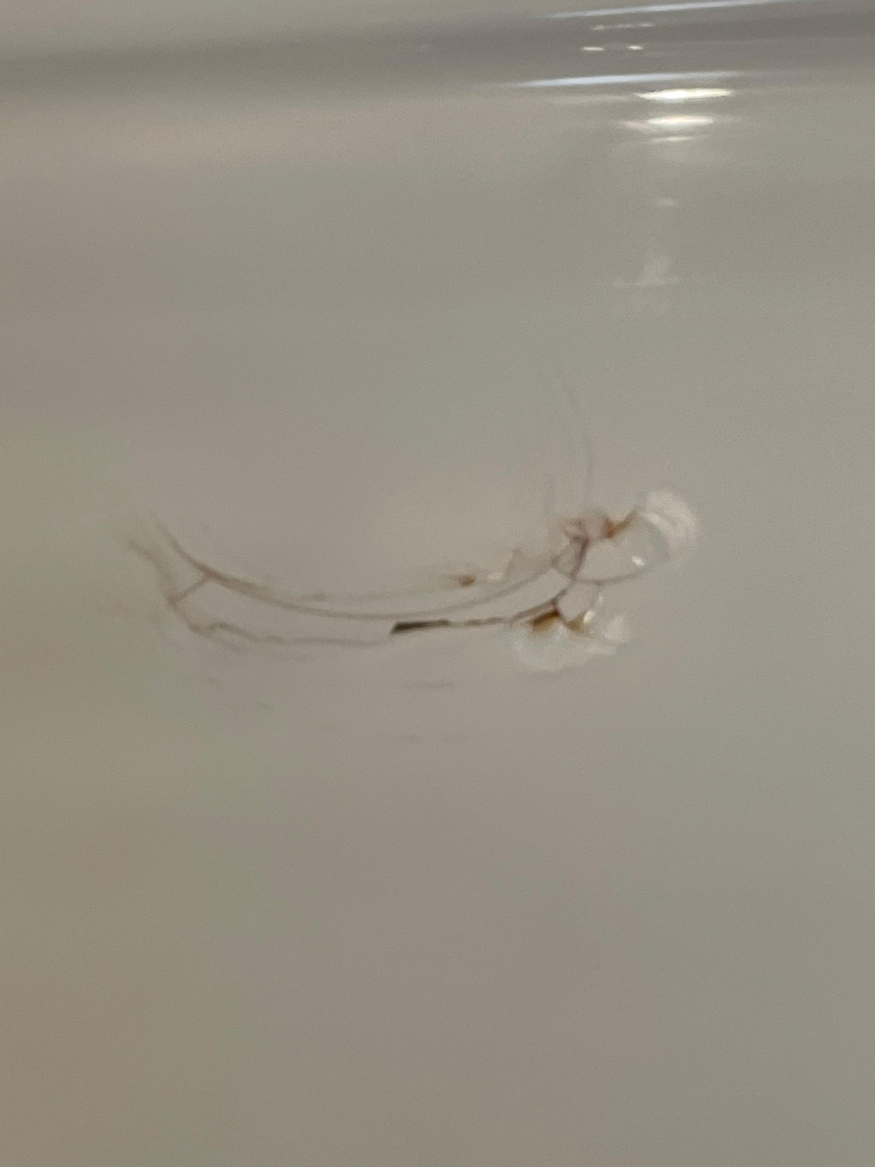 Cracked shower floor that was a little sharp