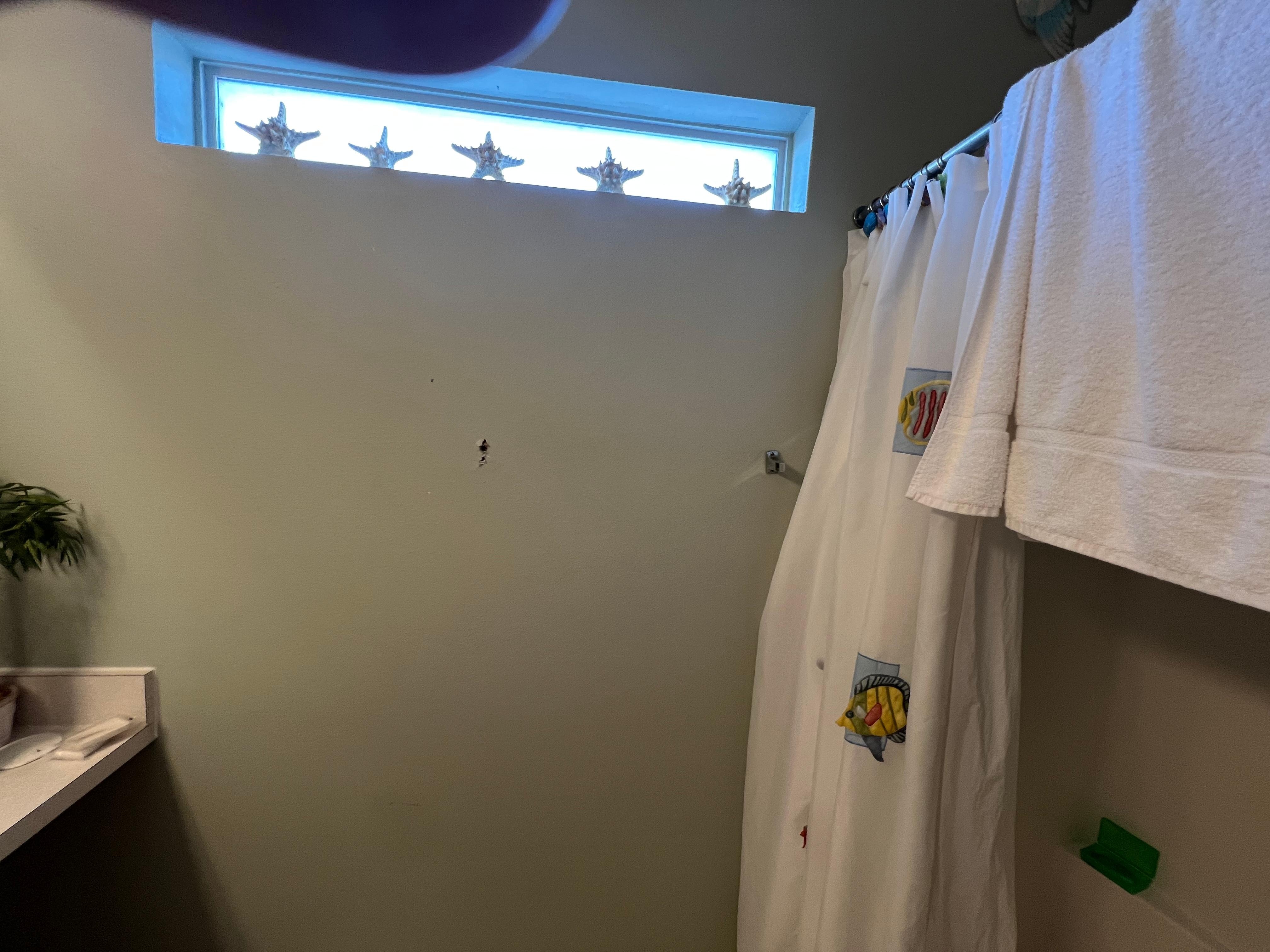 Towel rack not replaced. 