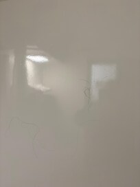 Hair all over shower walls