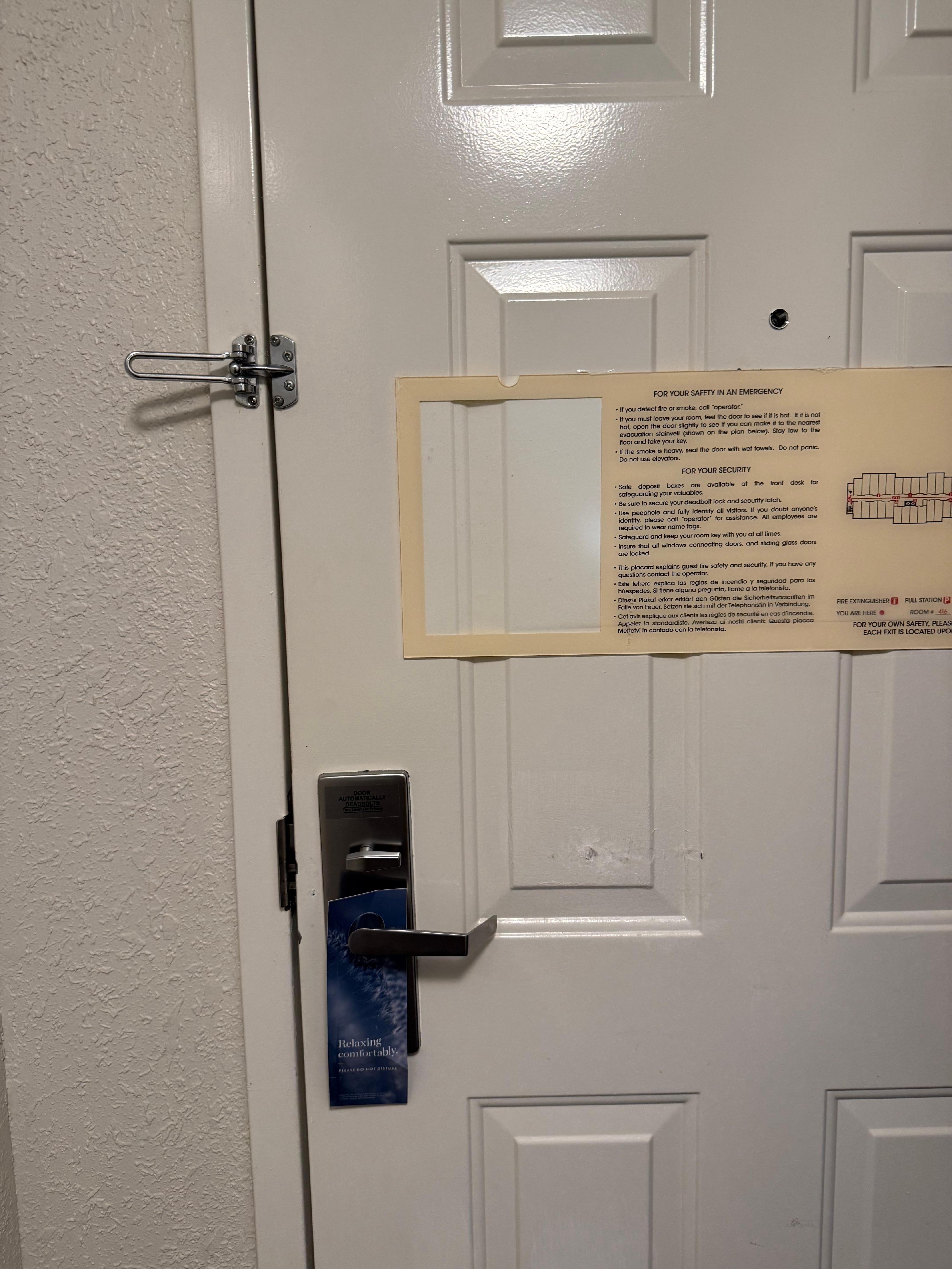 The front door lock wouldn’t lock properly. Had to hold the handle in order for it to trigger and actually lock the door, which is a safety issue.