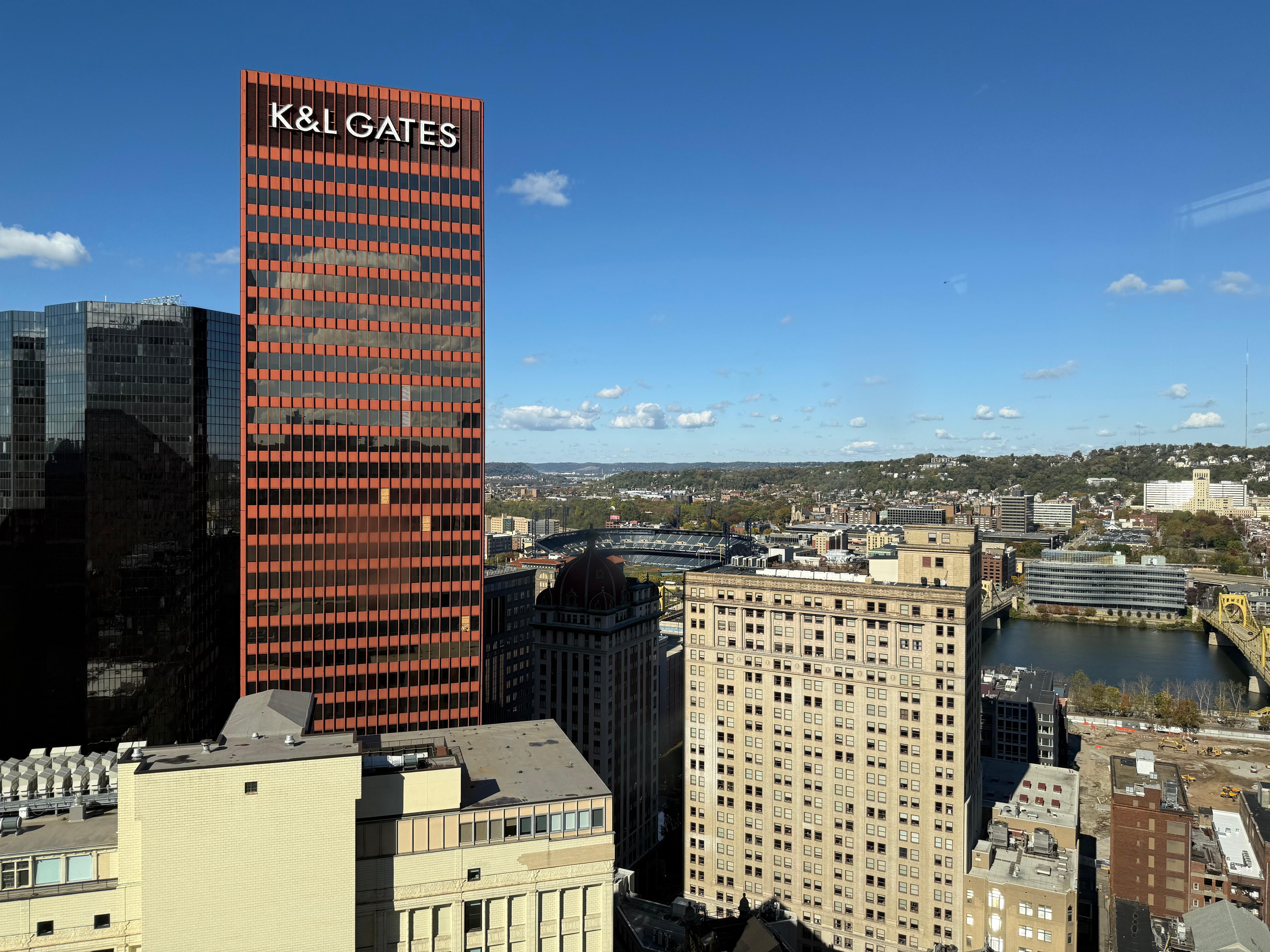 View of PNC Park on the other side of the river from the 25th floor.