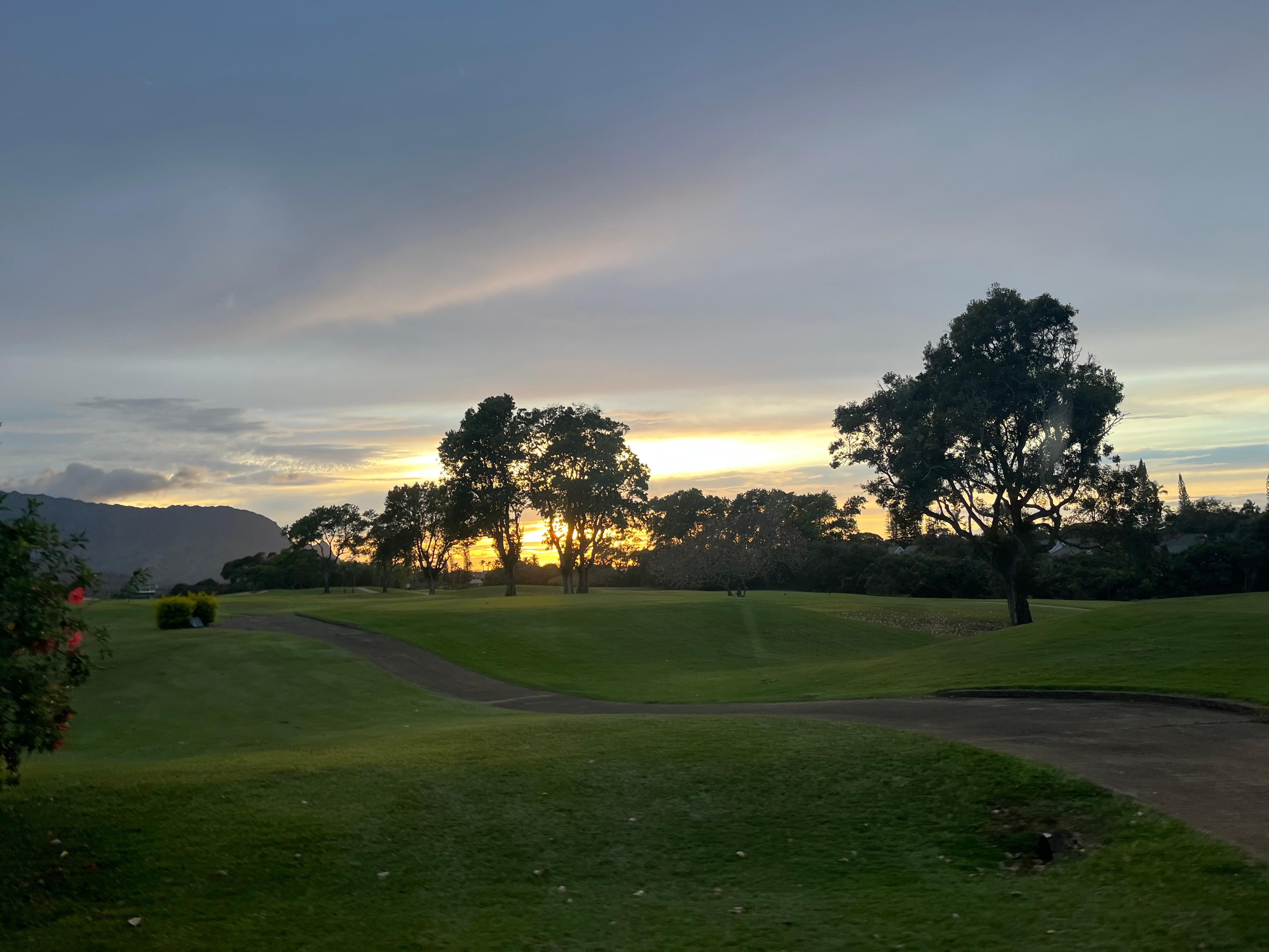 Nice walking/running path along the golf course 