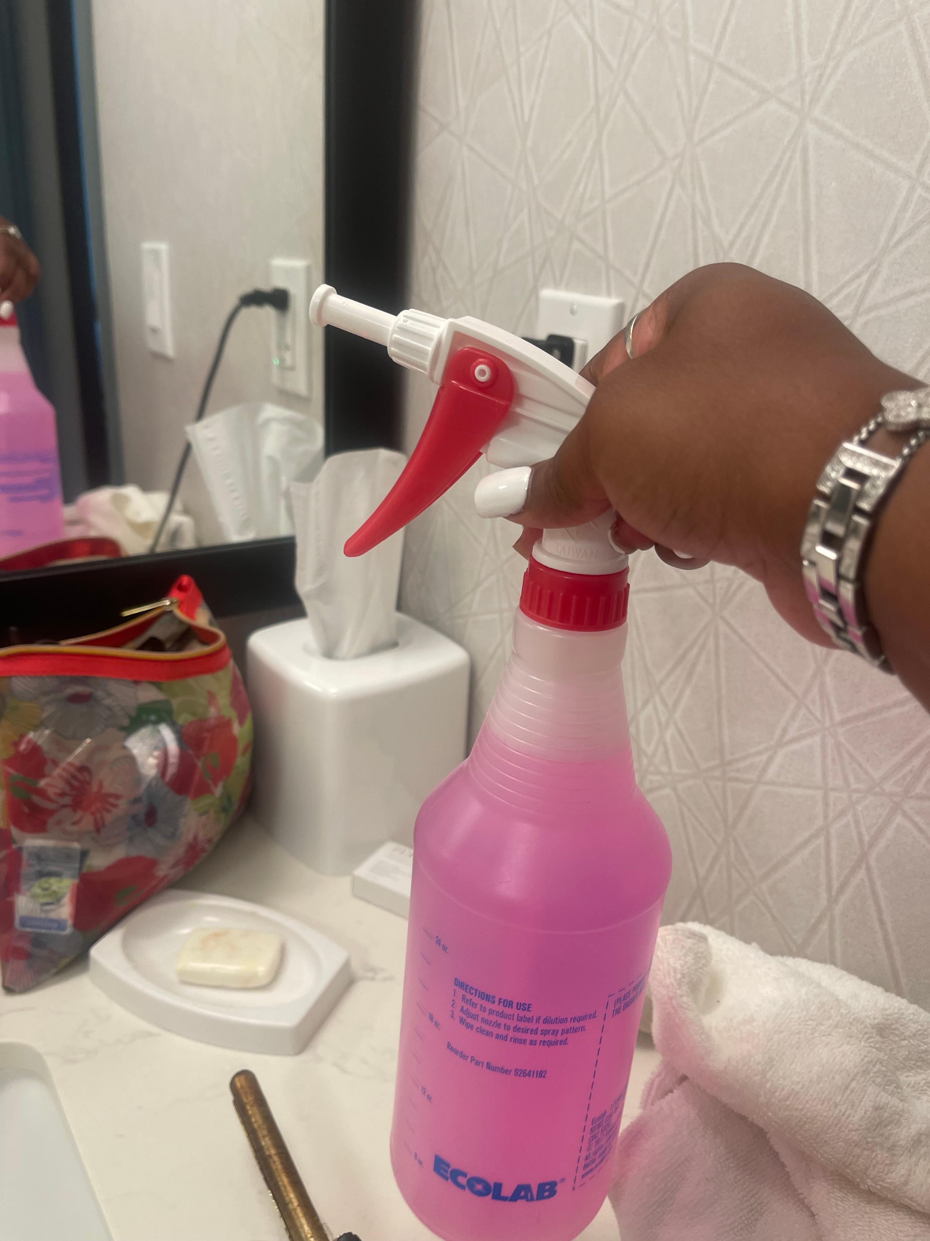 The housekeeping lady gave me cleaning stuff to clean myself 