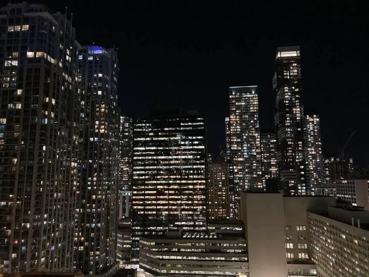 View of downtown Toronto from my 25th floor balcony.