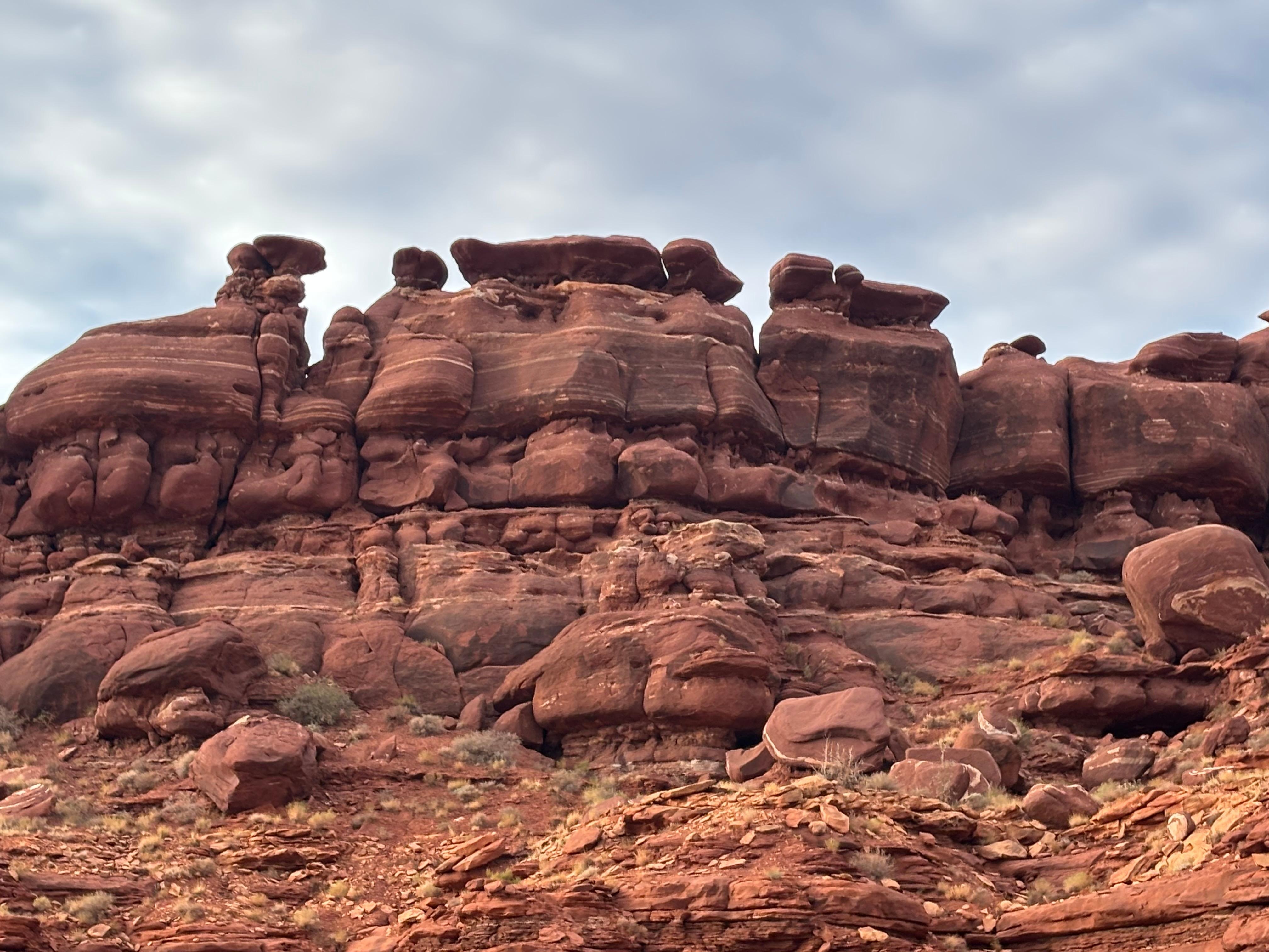 The view was beautiful but the road was rocky,  rough,  steep,  and stressful.  