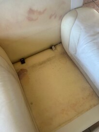 The sofas were very dirty, hair, food and dust