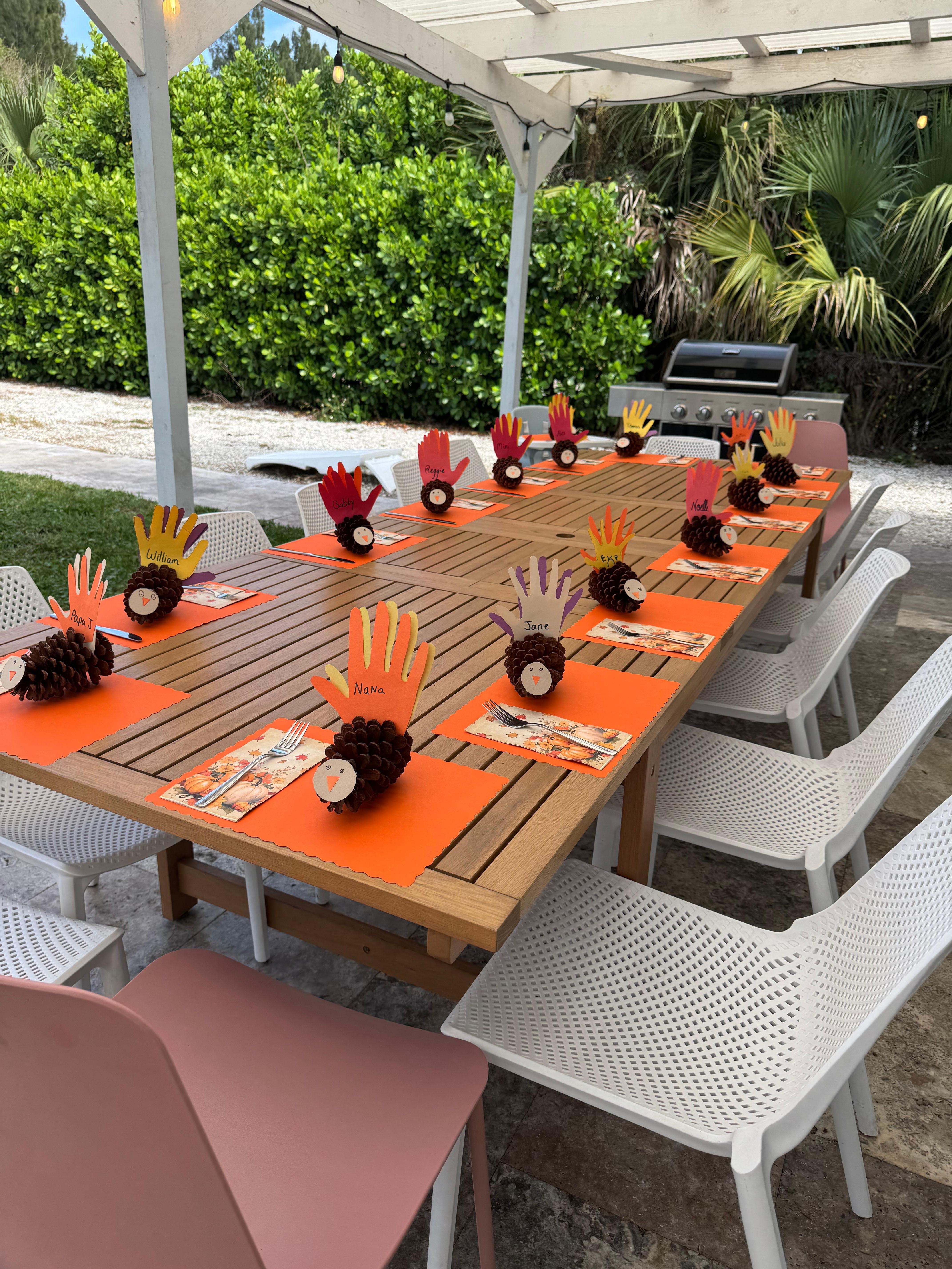 Thanksgiving table set for 15