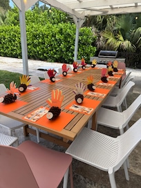 Thanksgiving table set for 15