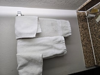Dirty towels on arrival