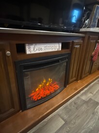 The fireplace was not only beautiful, but warmed us up.