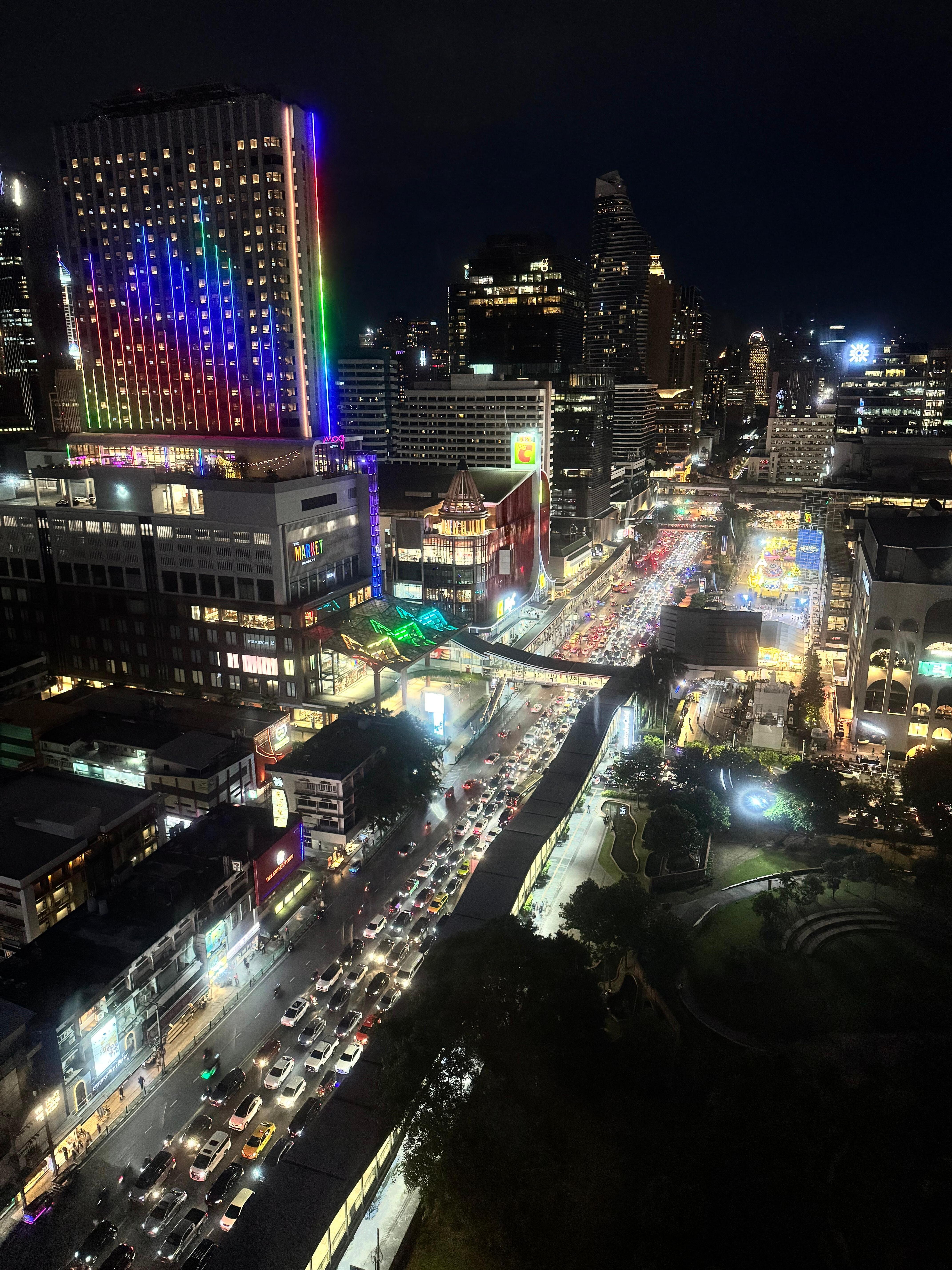 View from level 21 of hotel room. Walkable to Central World and Big C. 