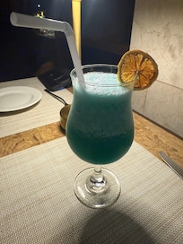 My favourite cocktail of the trip, a Blue Freeze.