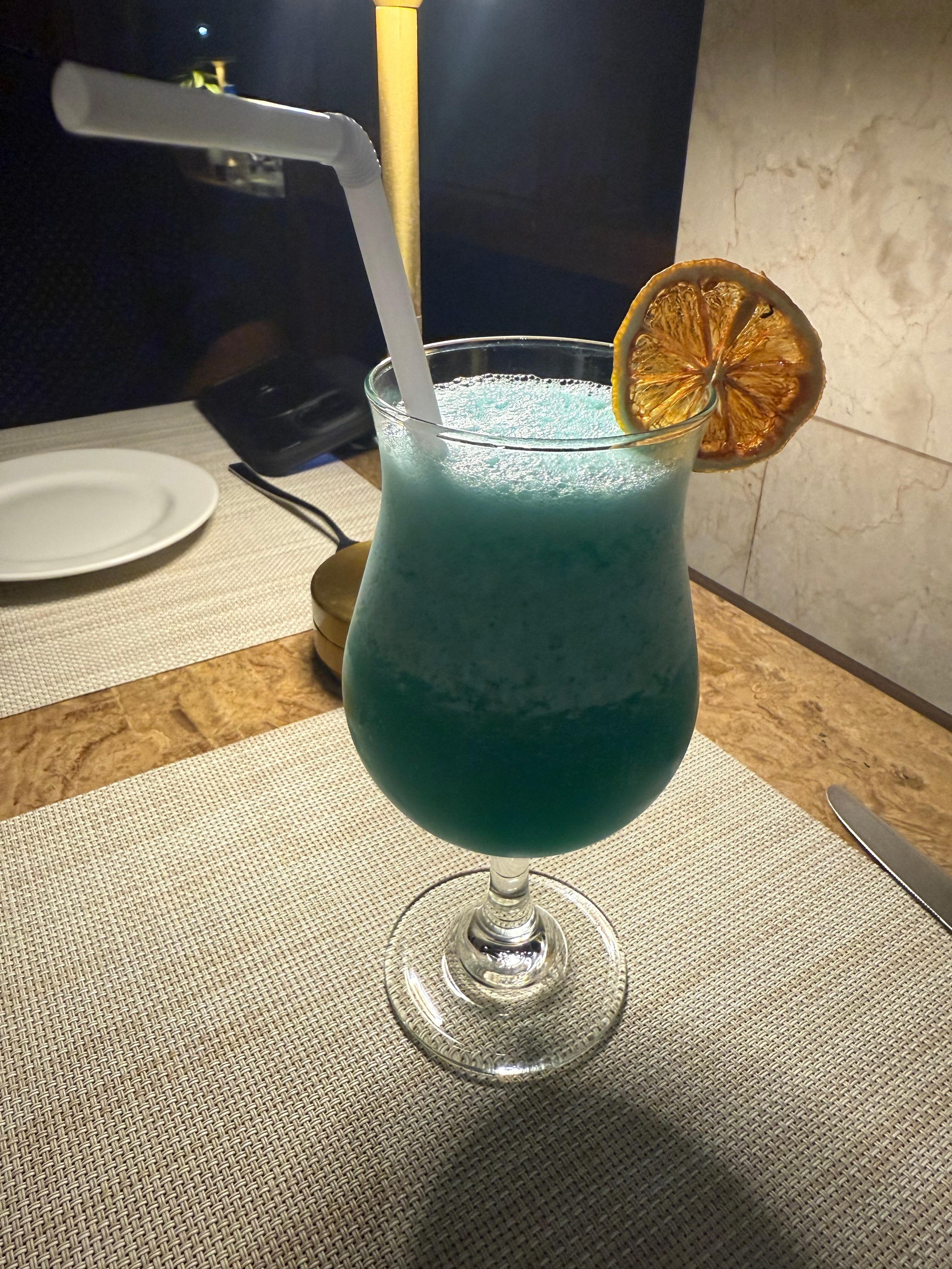 My favourite cocktail of the trip, a Blue Freeze. 