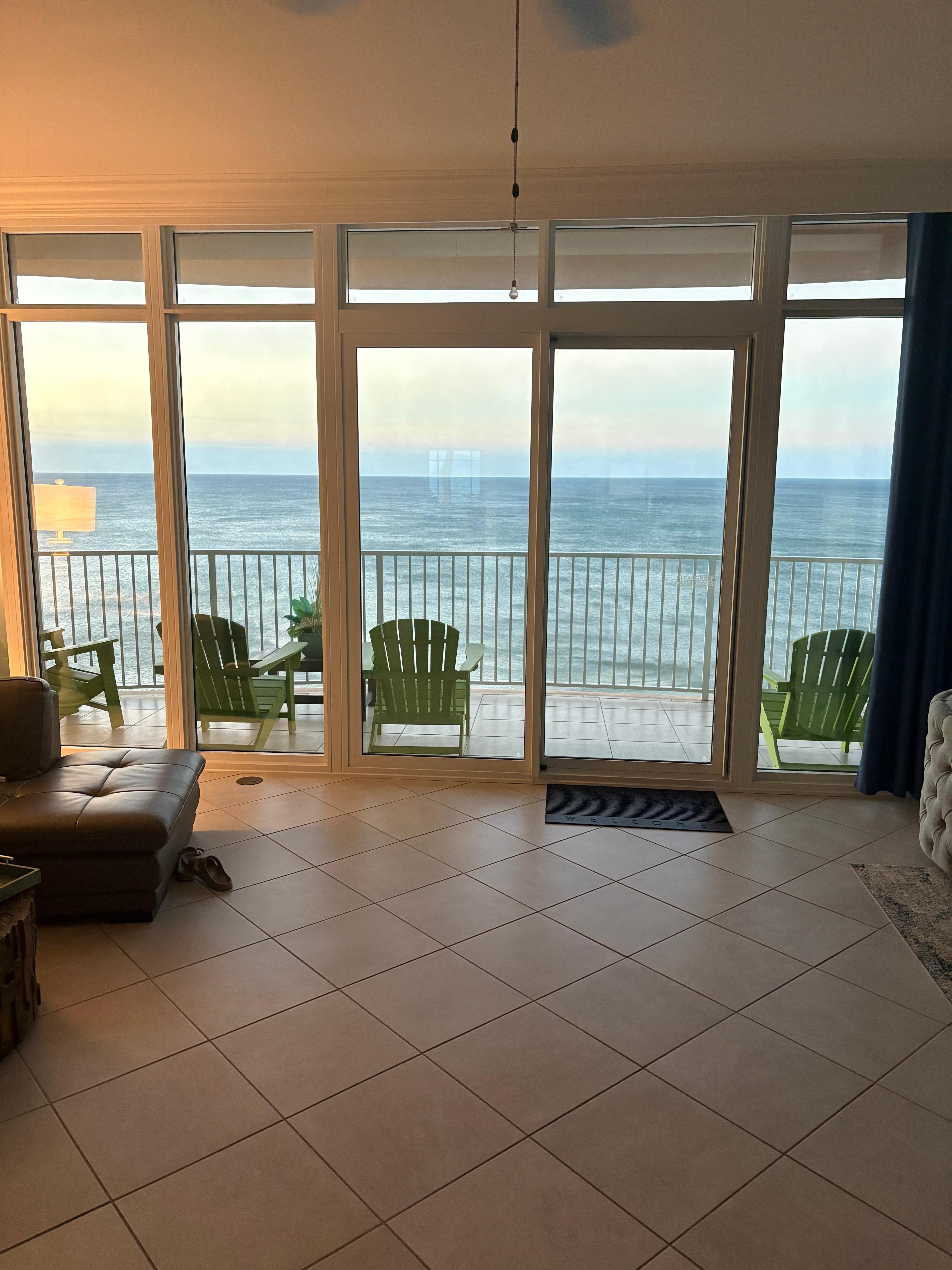 Looking out the living room 