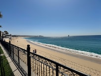 View of the beach from the resort