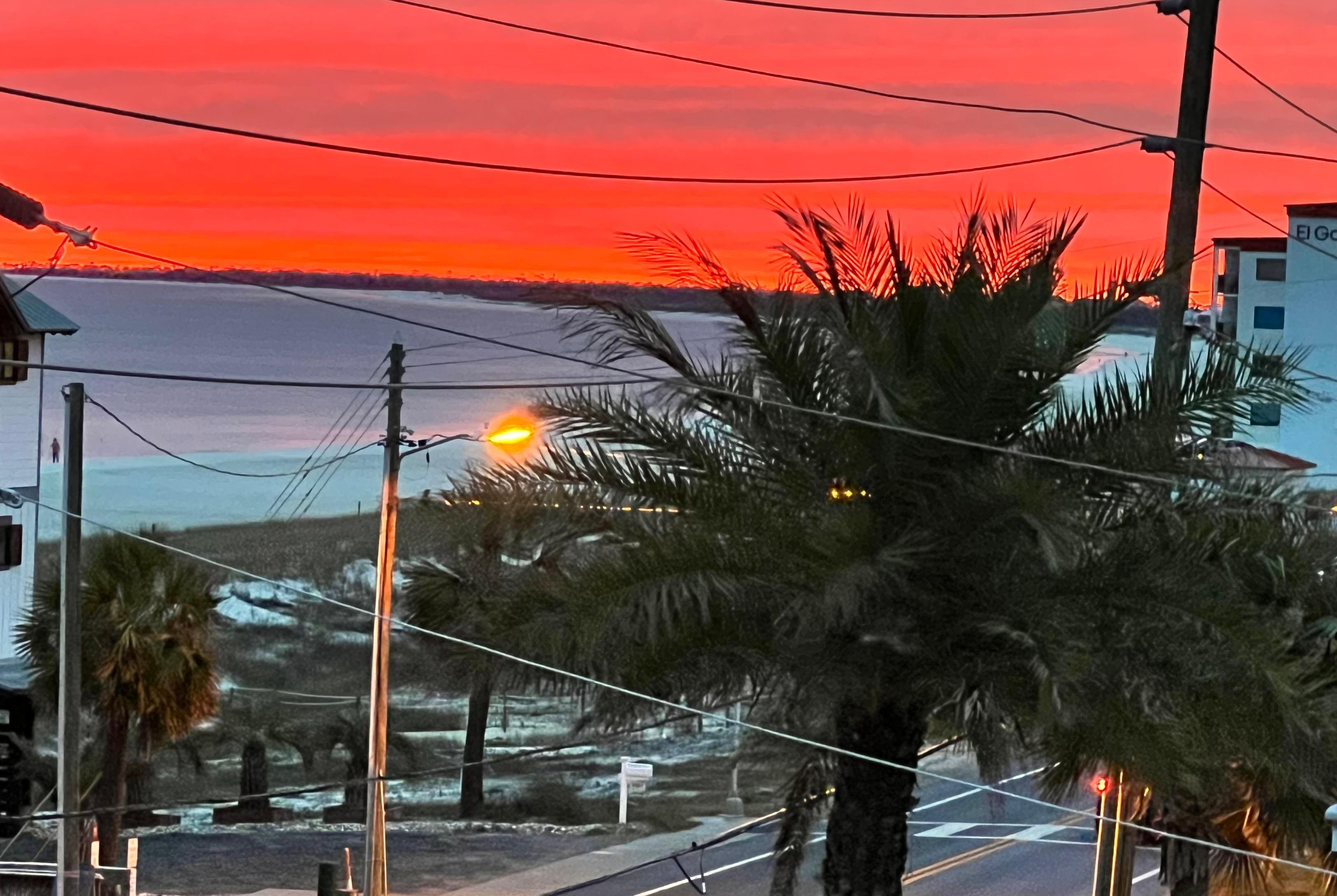 Sunset from the balcony. 