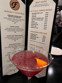 Blood orange martini at the pub. Yummy!