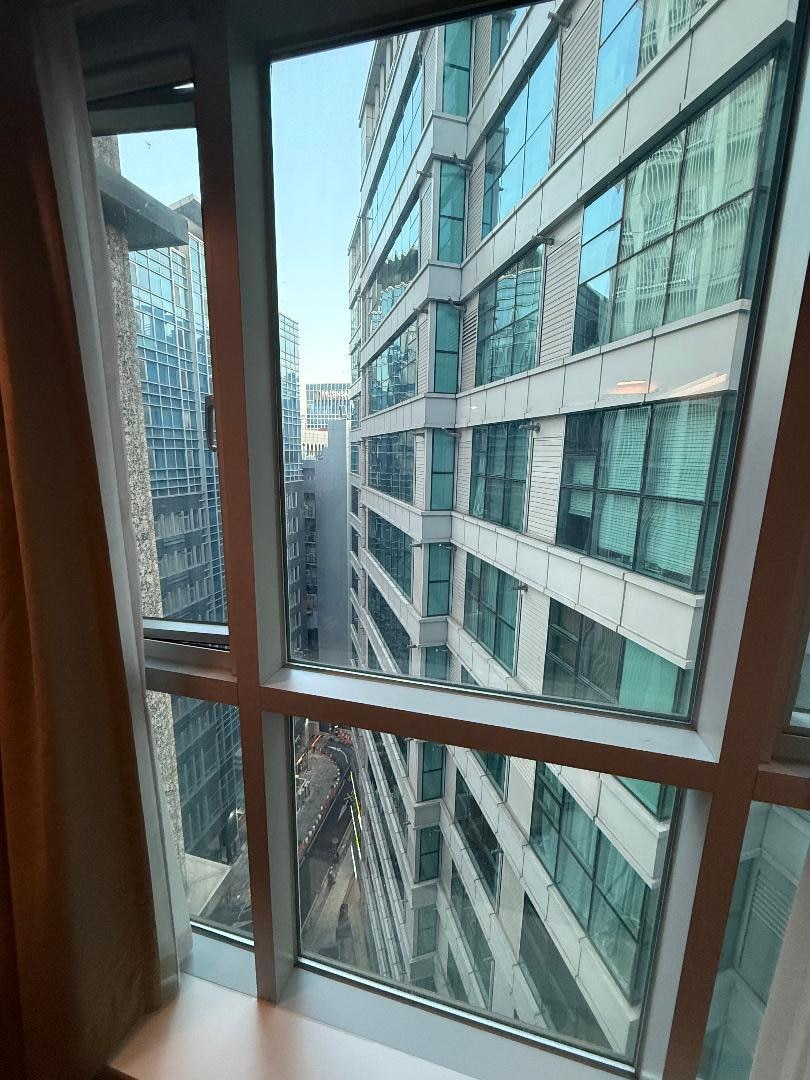 View from my window. Side window can be open for ventilation.