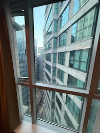 View from my window. Side window can be open for ventilation.