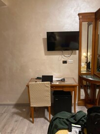 Mini fridge and desk