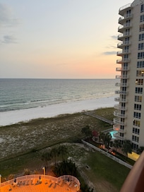 The sunset just around the corner of the building was magnificent!