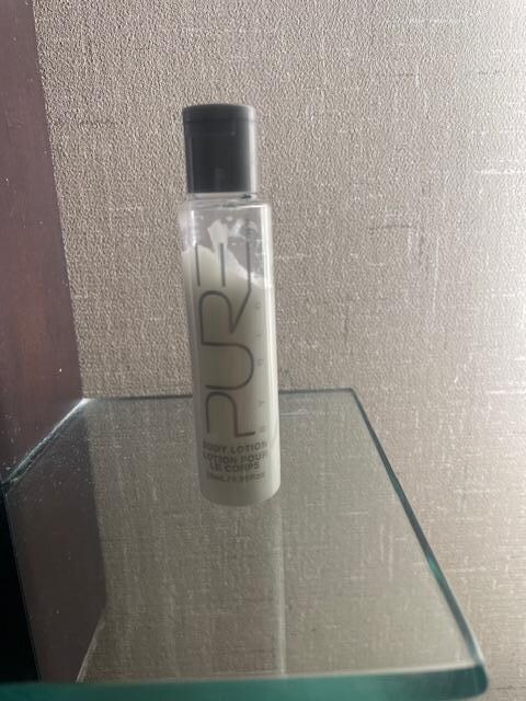 Complimentary used bottle of lotion
