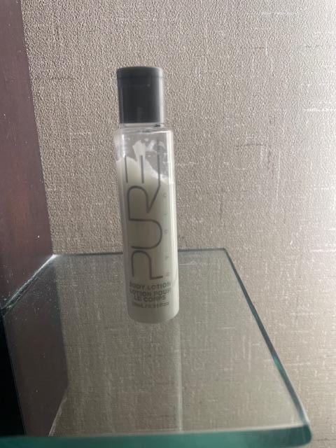 Complimentary used bottle of lotion