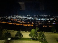 View from the bedroom at night