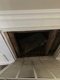 Air filter inside laying in filth and black