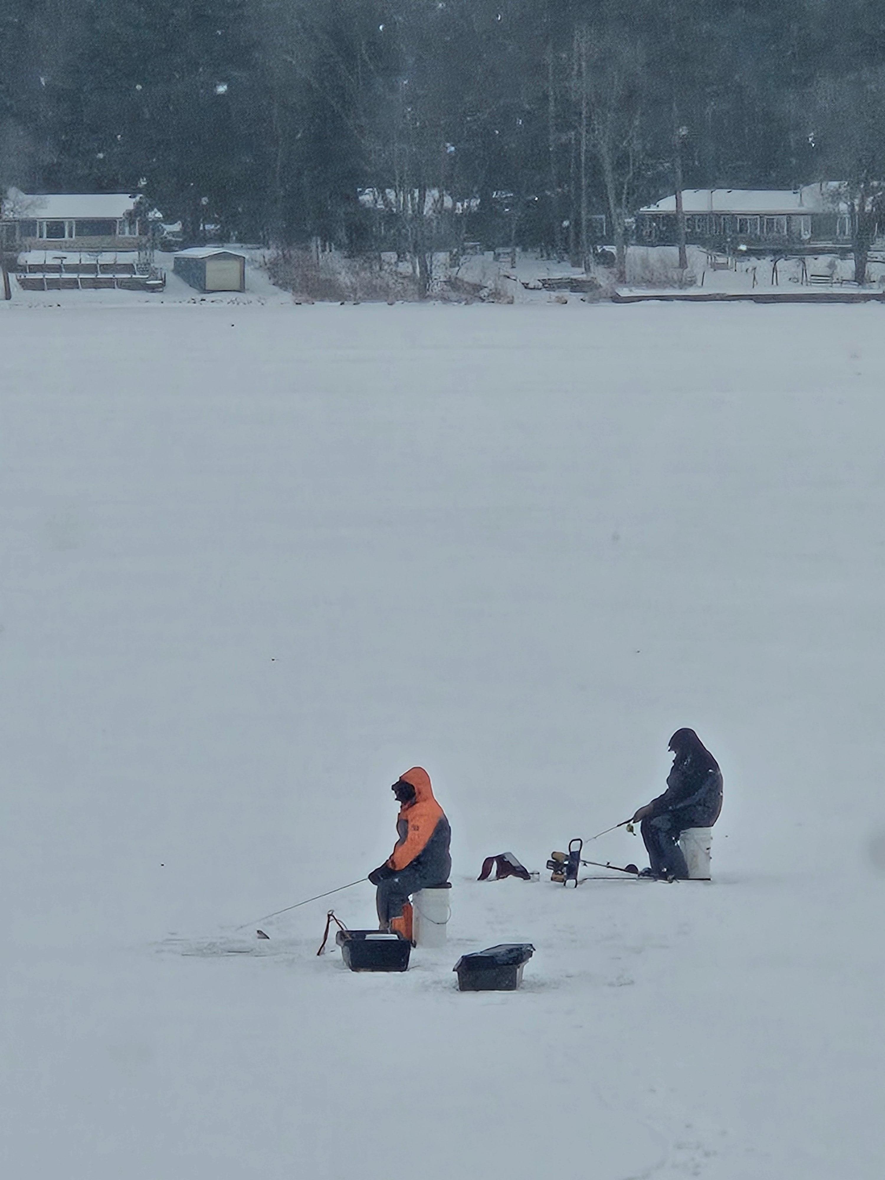 A couple of guys went ice fishing while we were there. 