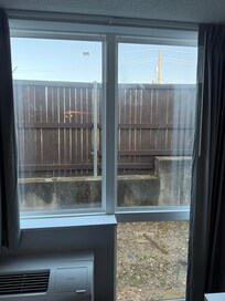 This was what me and my family had to look at after spending money on football tickets and it being 5 min walk to the cowboys stadium. Me and my family wanted a nice view of it . So sad do better motel 6