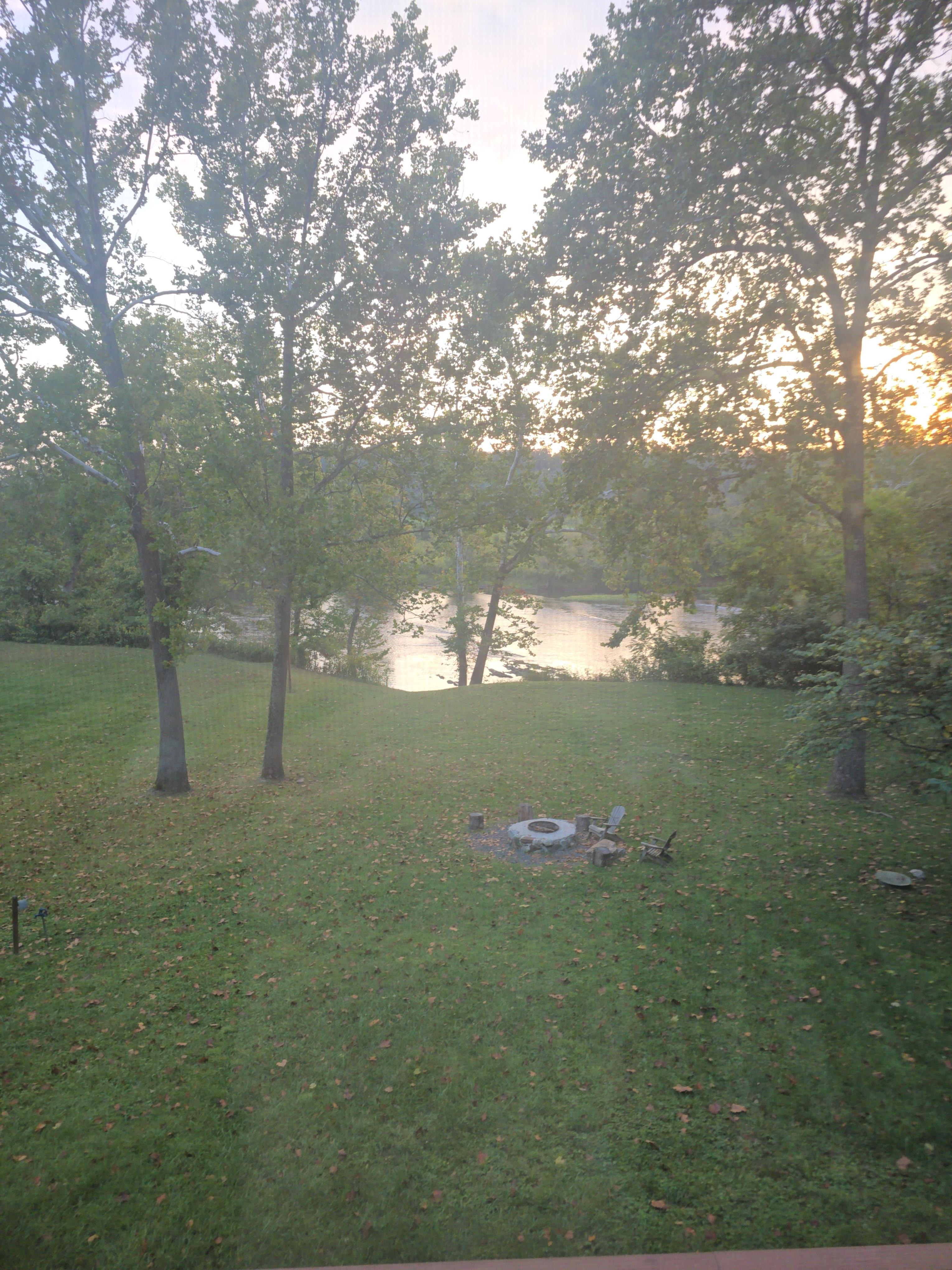 Very close to the river.