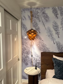 Loved the acorn light and wallpaper