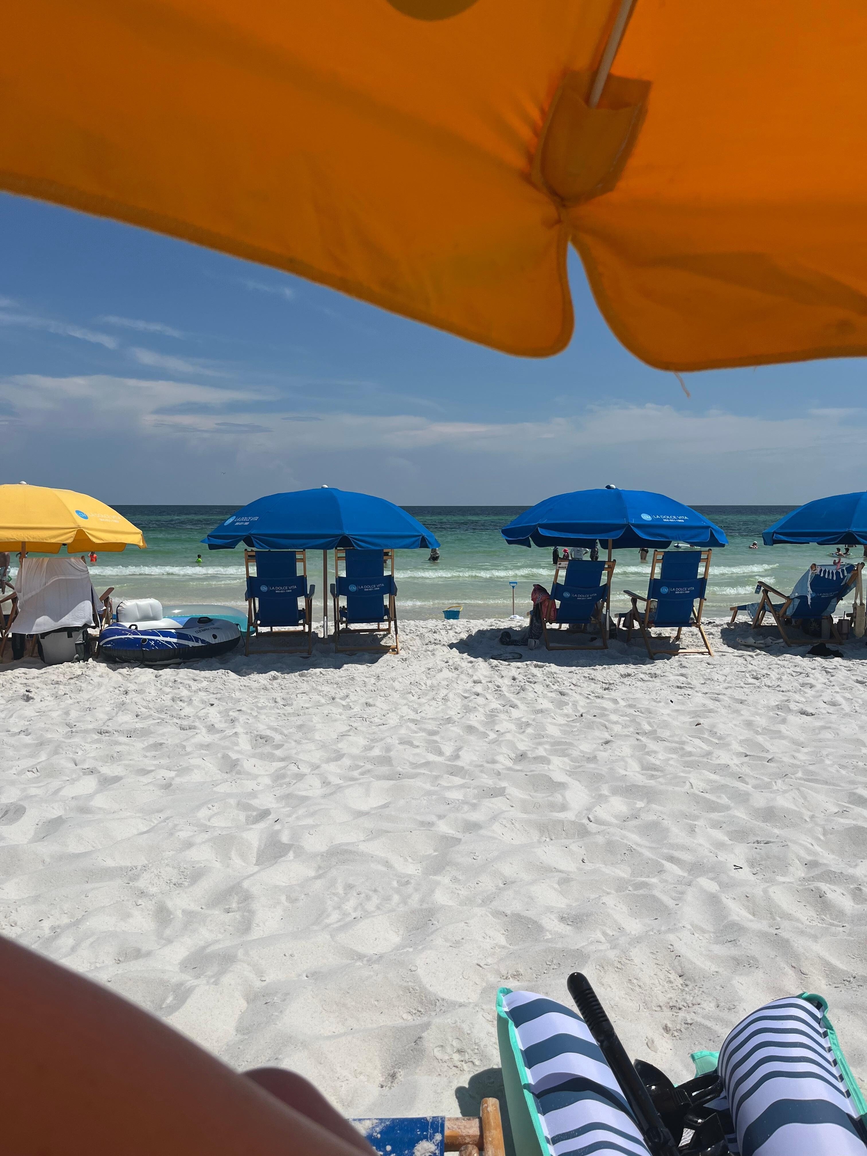 Beach chairs are pricey but worth every cent! Very very nice staff with the chair service! Beautiful beach!