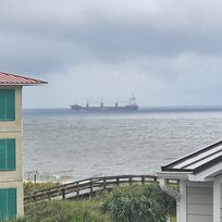 From the balcony, you can see the tanker ships going into and leaving the Savannah port.