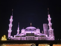 The Blue Mosque is right outside our door at the hotel.