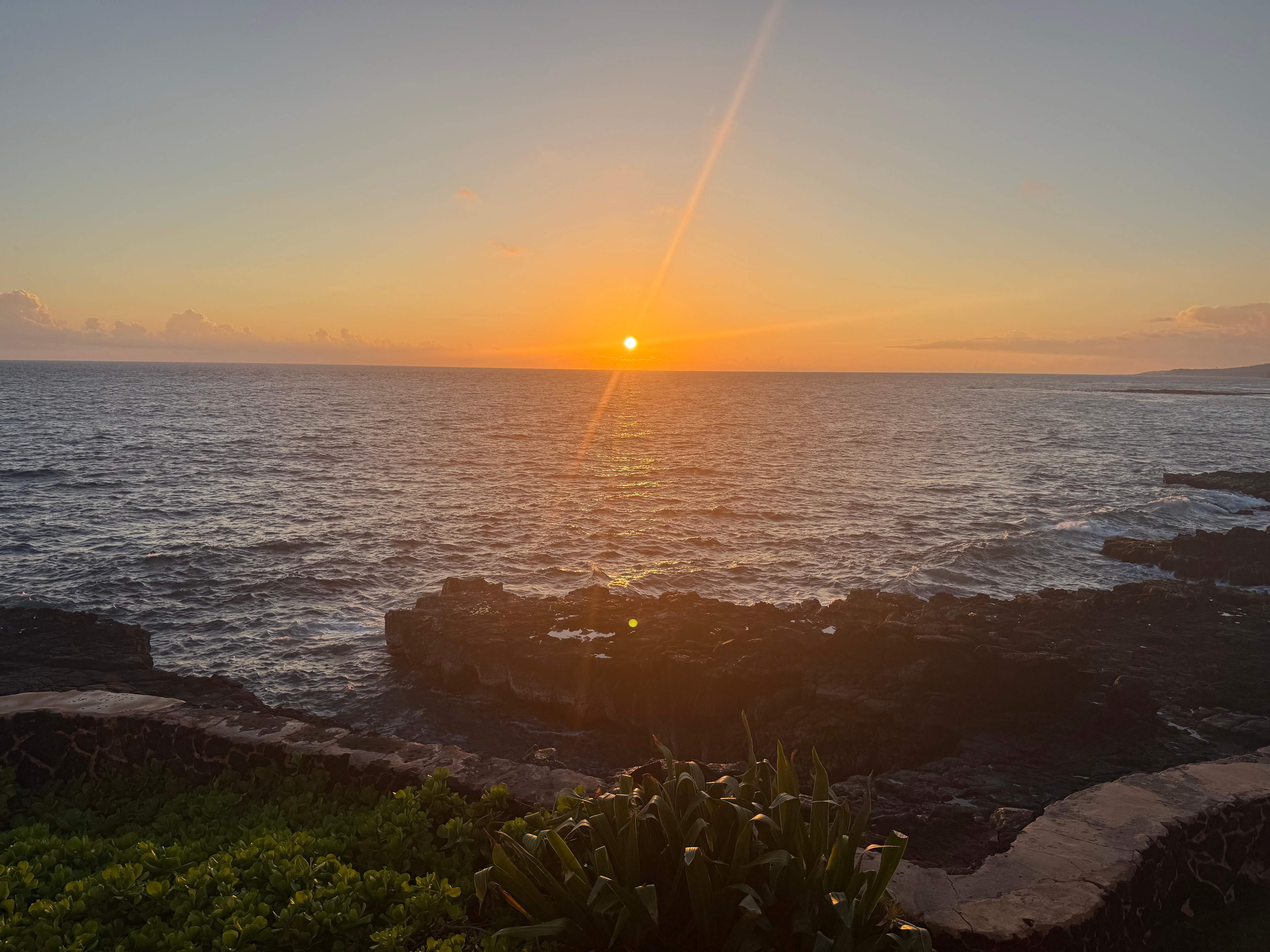 sunset view from deck