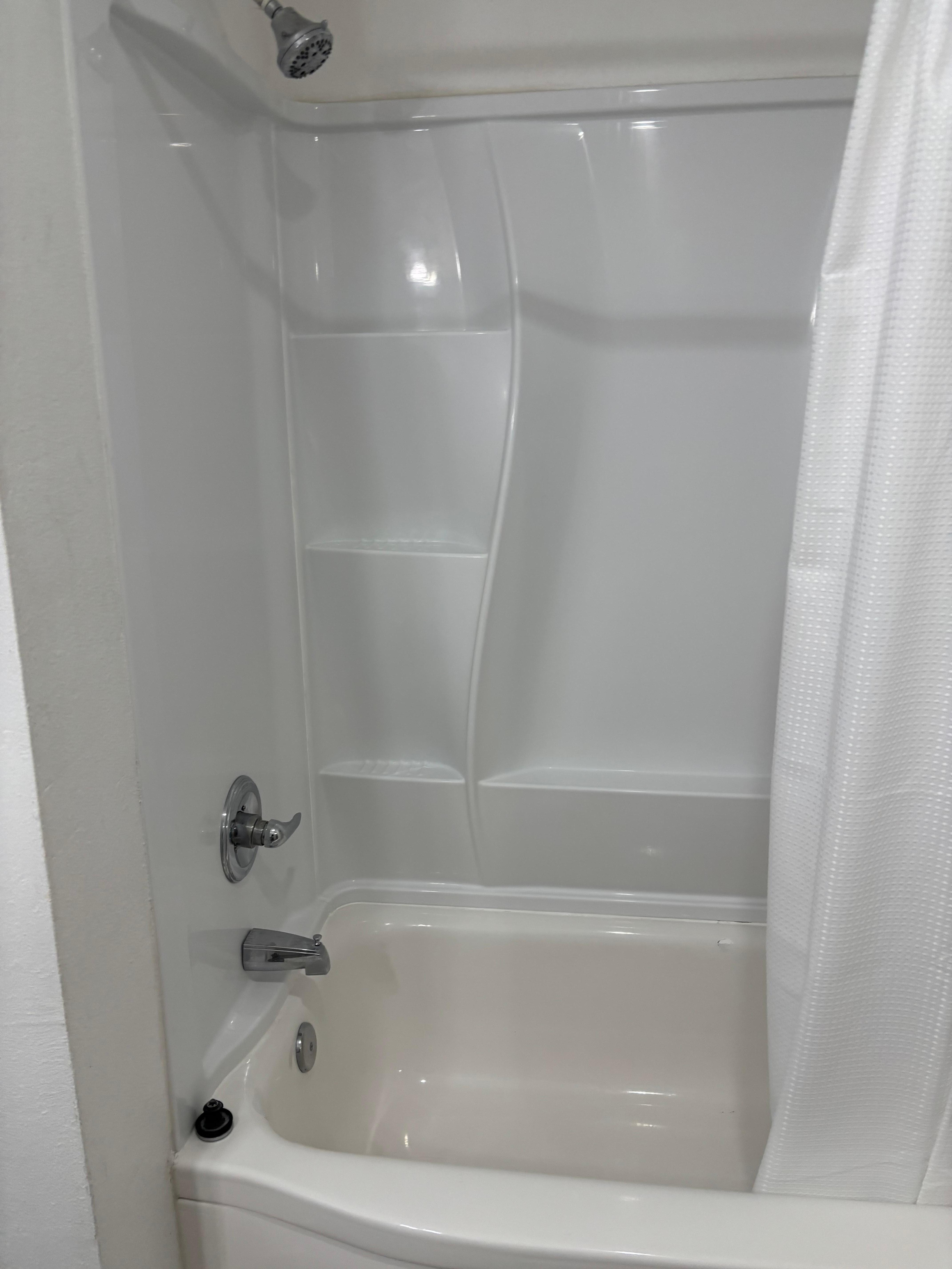 Shower the water was hot! 