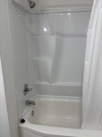 Shower the water was hot!