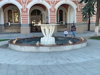 Frog fountain.