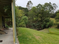 view from verandah to lake