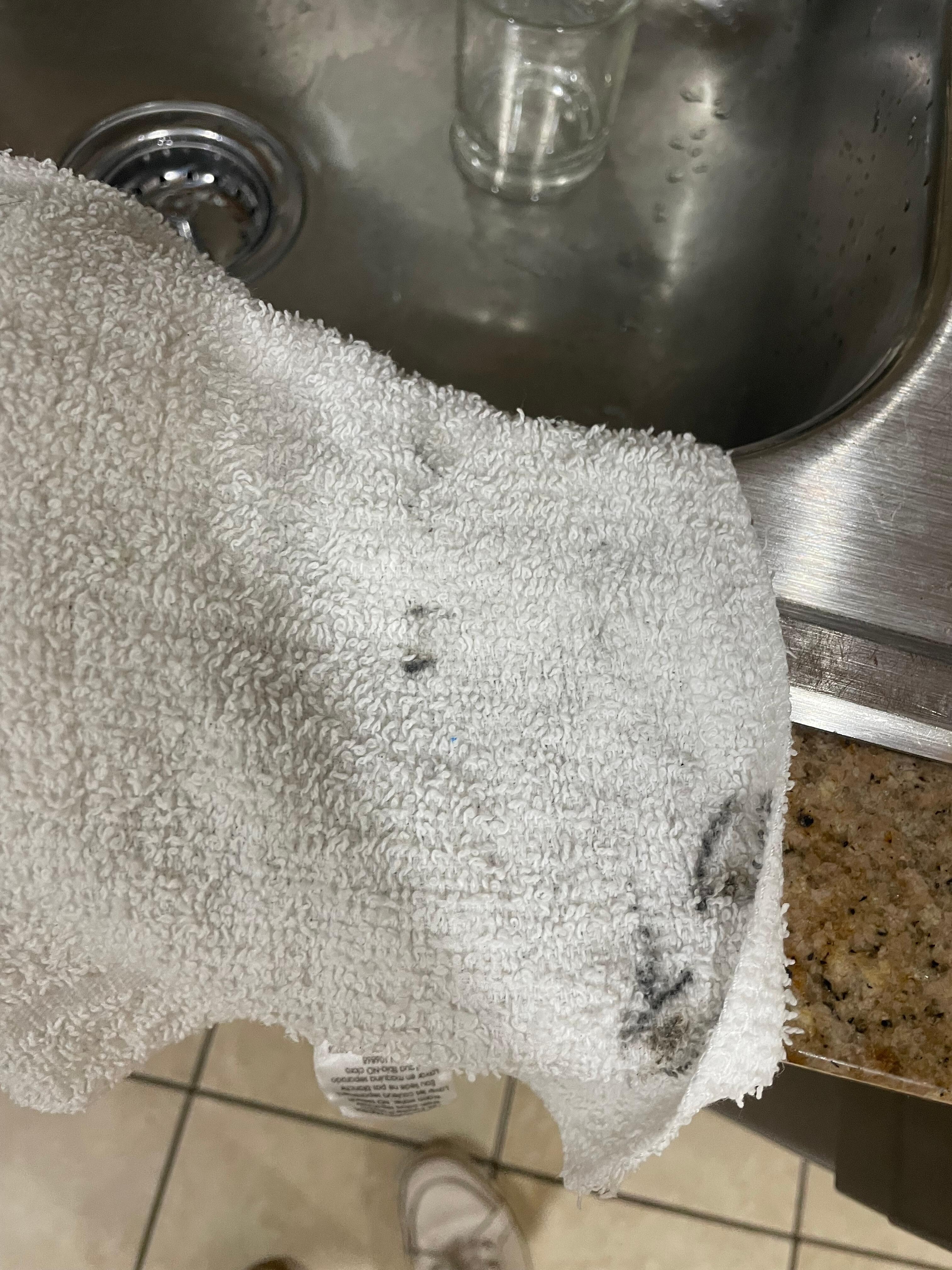 Clothes after wiping the table