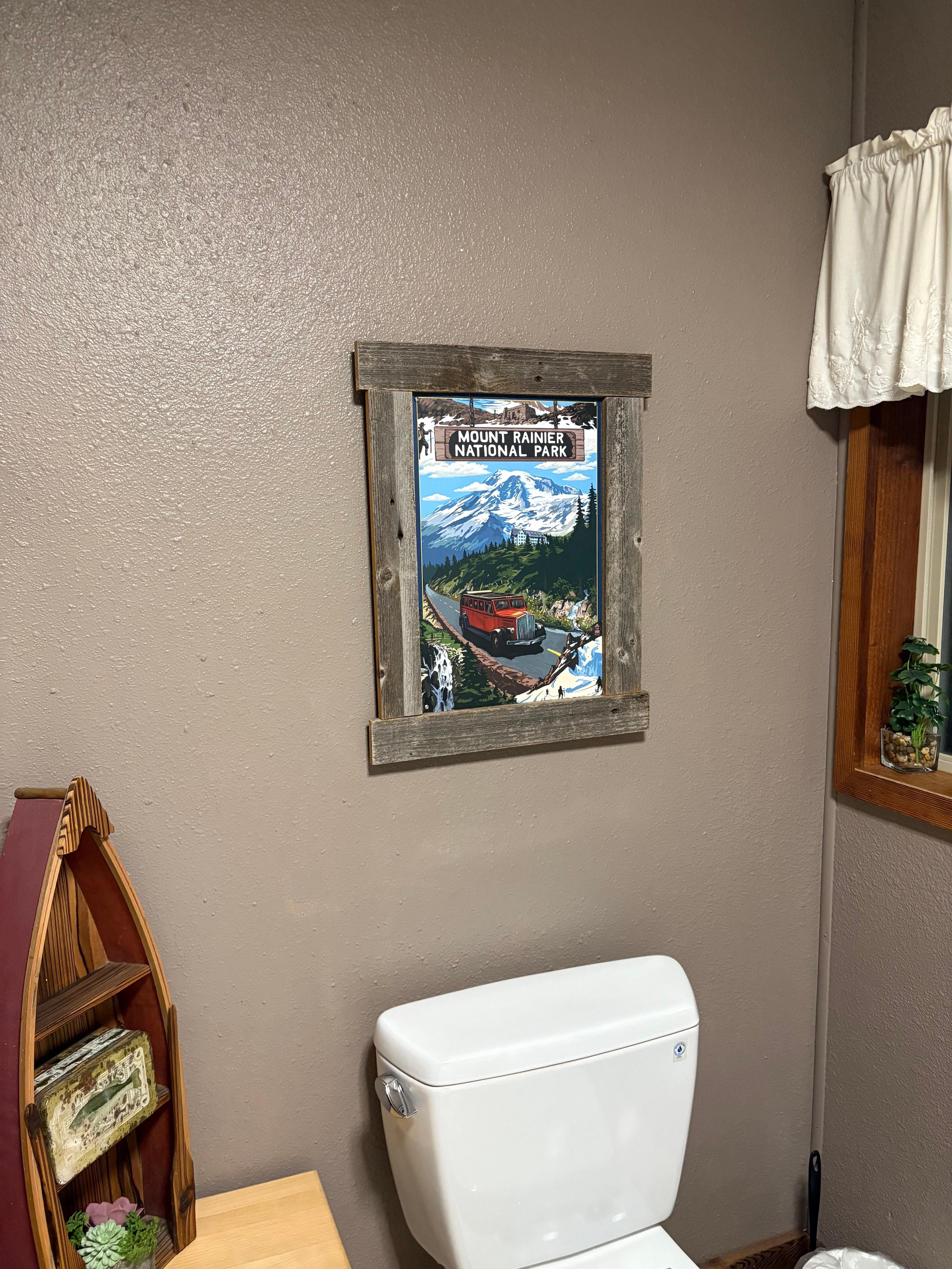 Loved the cute framed Mt. Rainier posters throughout 