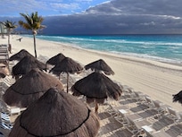 Morning view of the quiet beach.