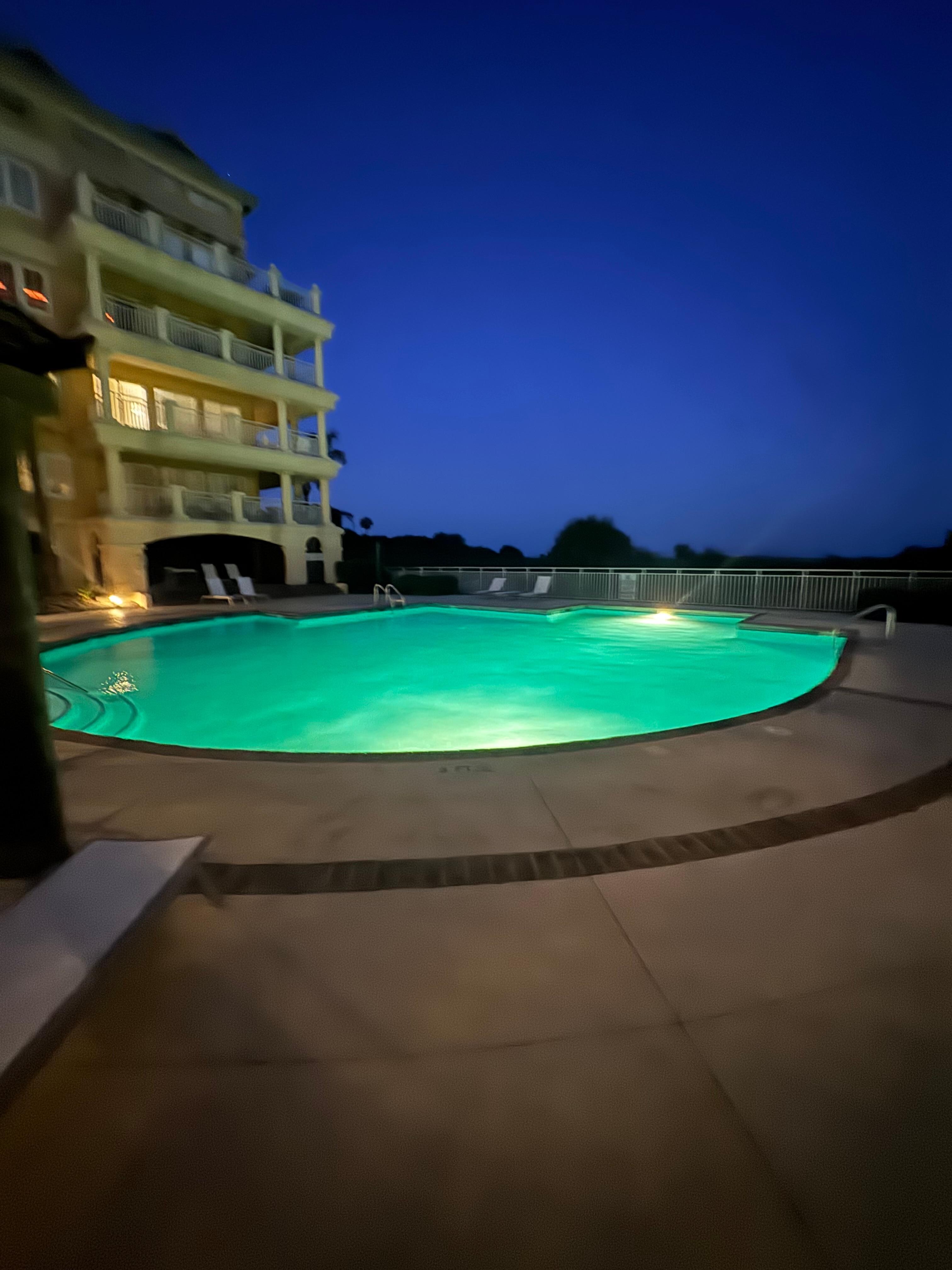 Pool at nighttime