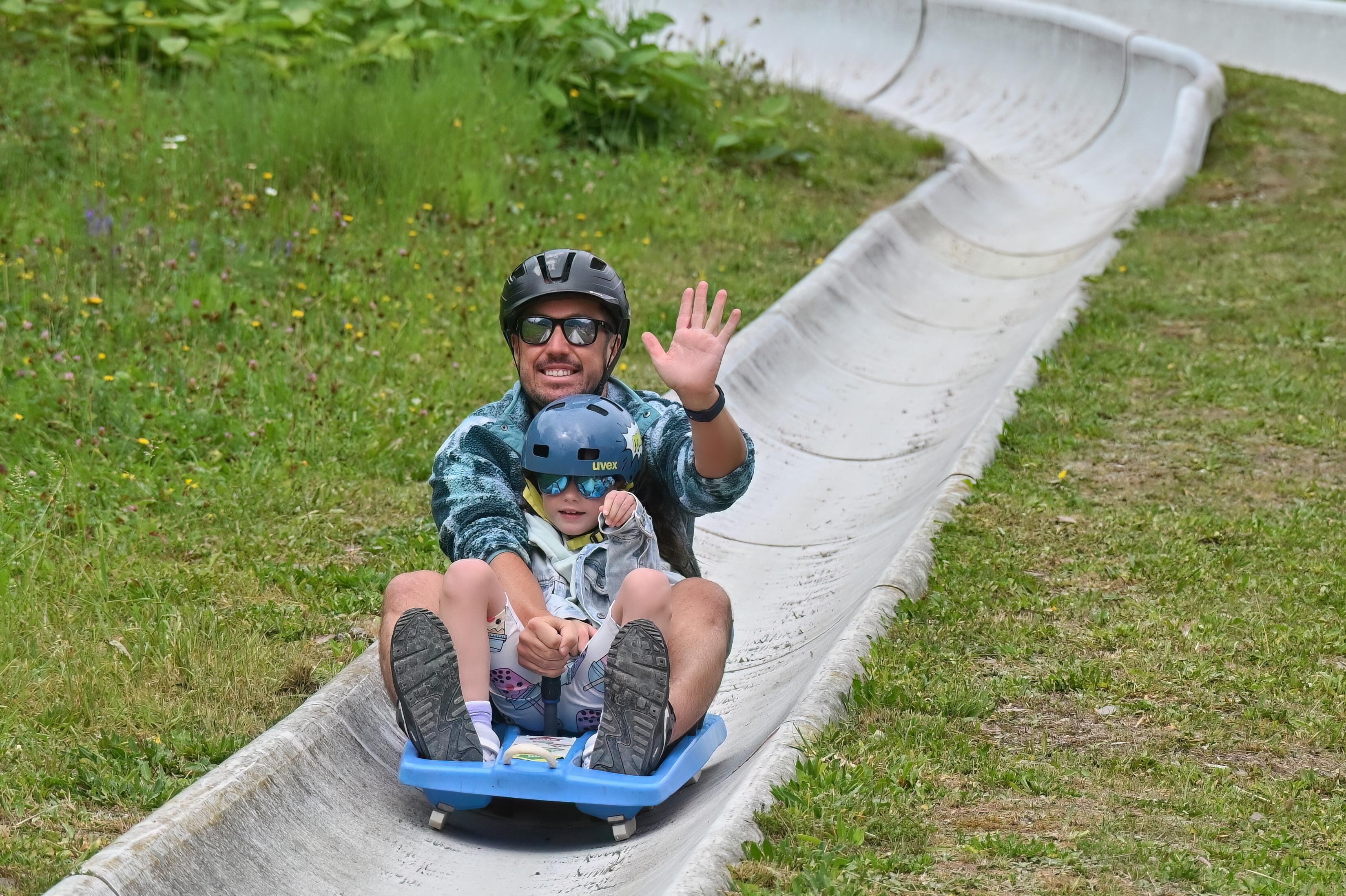 The organiser of our holiday son Andrew with his daughter Frankie