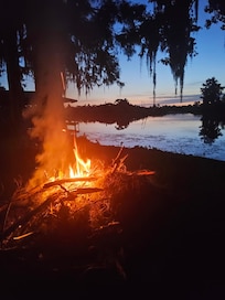 Fire pit beside the river