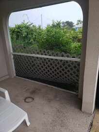 Garden vines and weeds up screen