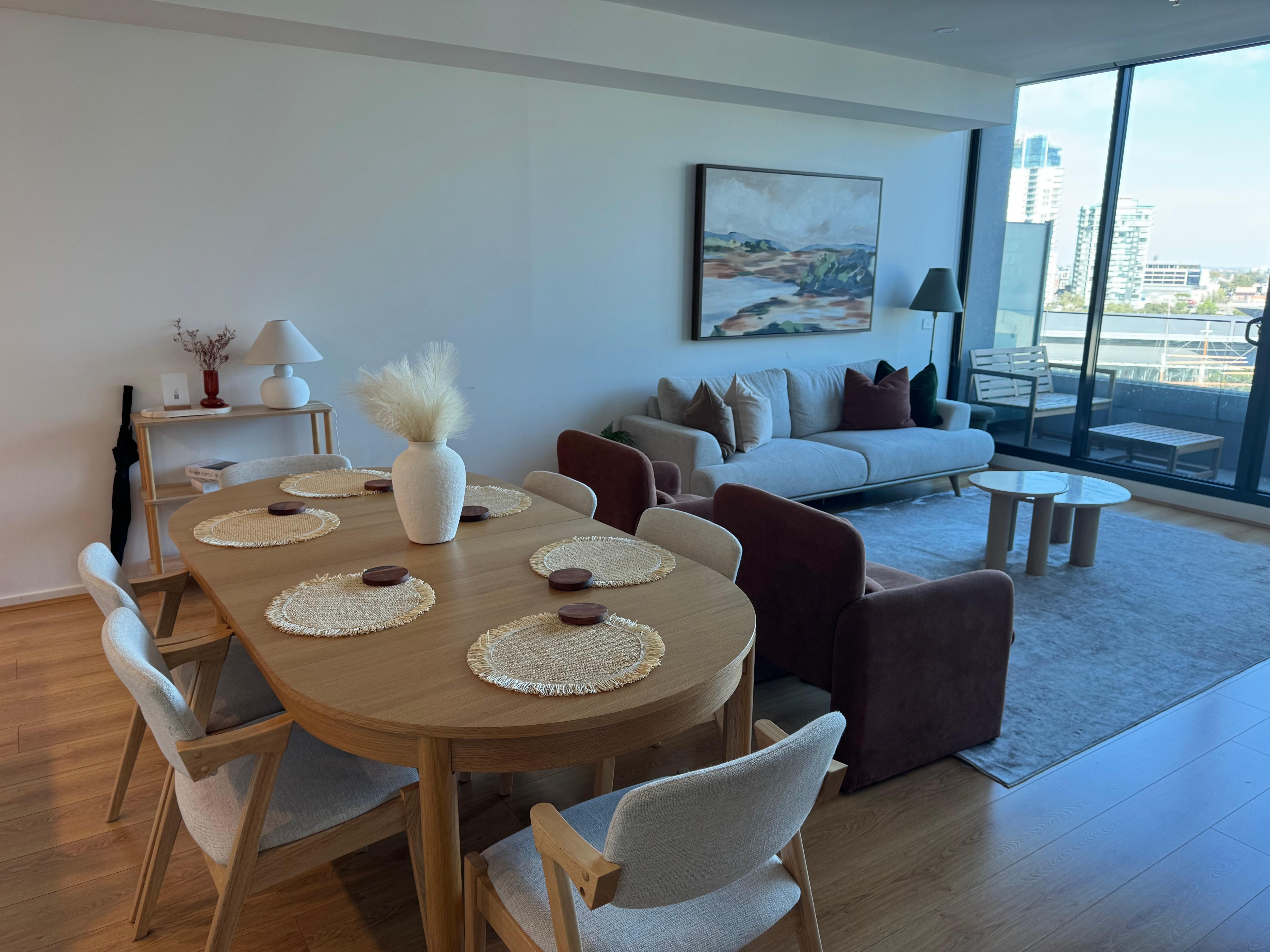 Dining table and lounge, one large open area