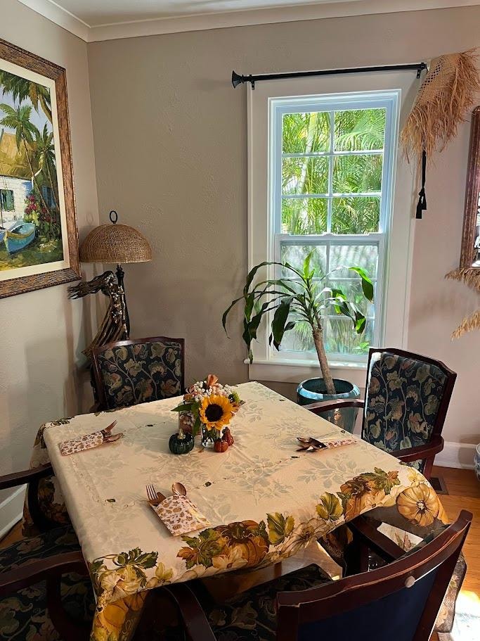 Seating for four, adjacent to main dining room table